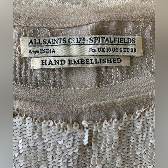 All Saints Top / Blouse: Allsaints X-Ombr Hand Embellished Sequin Top / Blouse - Picture 3 of 10